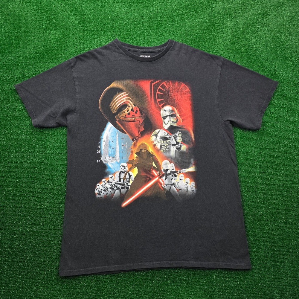 Star Wars Tshirt Mens Large Black The Force Awakens Kylo Ren First Order Movie